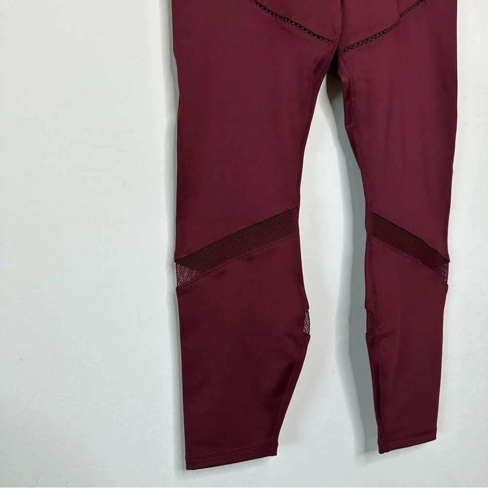 Fabletics NWT High Waisted Statement Powerlite 2.0 Athletic Leggings Burgundy